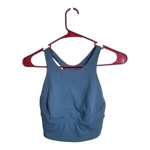 Lululemon Bra Women 4 blue Wunder Train Sports Long Line Athleisure LW2CNSS